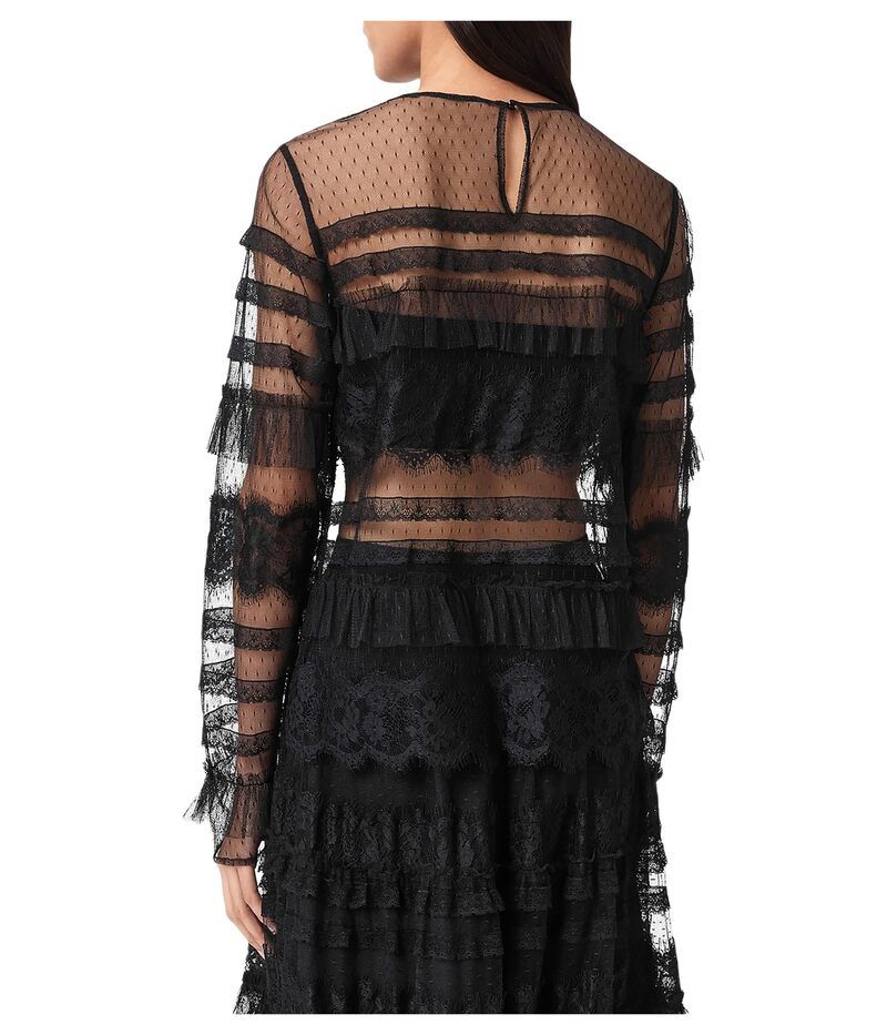 オールセインツ レディース トップス シャツ チュール AllSaints Arlea Tulle Top Black ブラック