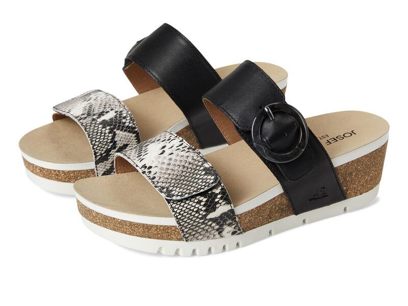 ジョセフセイベル レディース シューズ ヒール Josef Seibel Quinn 14 Black Snake ブラック