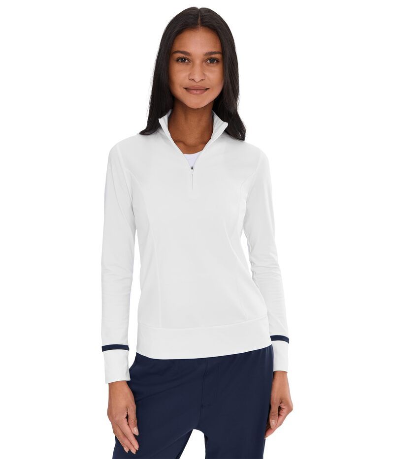キャラウェイ レディース トップス シャツ カラーブロック Callaway Thermalong Sleeve Colorblock Top Brilliant White ホワイト