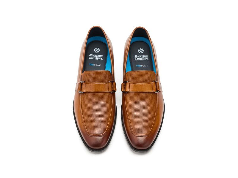 ジョンストンアンドマーフィー メンズ シューズ スリッポン・ローファー Johnston Murphy Gibbons Embossed Bit Loafers Tan Full Grain タン
