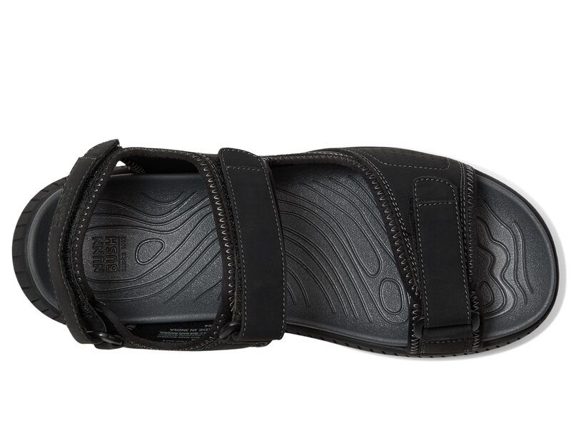 ノンブッシュ メンズ シューズ サンダル Nunn Bush Laguna 3 Strap River Sandal Lightweight Adjustable and Comfortable Black ブラック