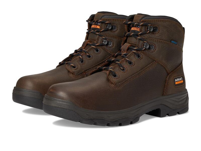 アリアト メンズ シューズ ブーツ・レインブーツ Ariat Turbo Duratread 6 Waterproof Work Boots Dark Brown ブラウン