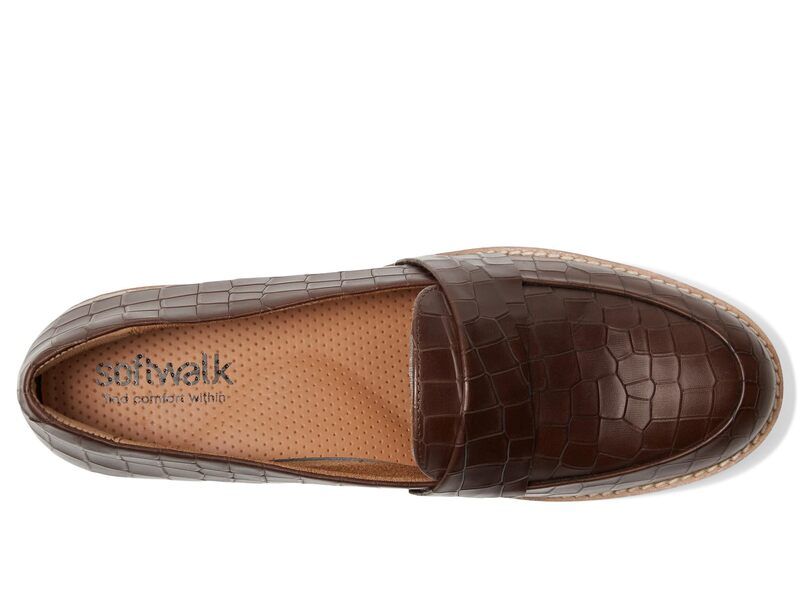 ソフトウォーク レディース シューズ スリッポン・ローファー SoftWalk Walsh Dark BrownCroc ブラウン ソフトウォーク レディース シューズ スリッポン・ローファー SoftWalk Walsh Dark BrownCroc ブラウン