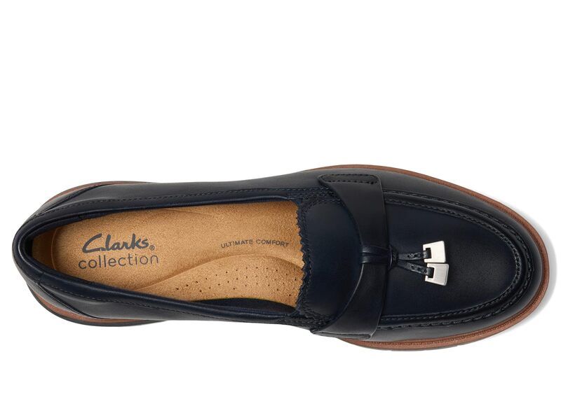 クラークス レディース シューズ スリッポン・ローファー Clarks Westlynn Bella Navy Leather ネイビー