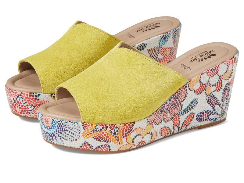 スプリングステップ レディース シューズ ヒール Spring Step Laylani Yellow Suede イエロー