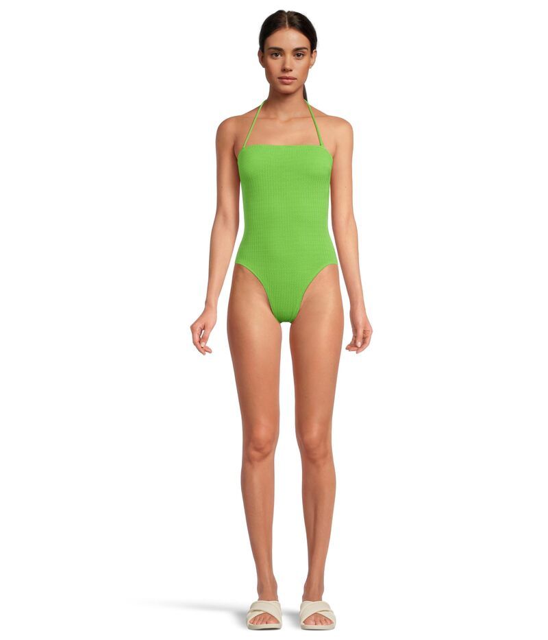 シーフォリー レディース 水着 上下セット Seafolly Sea Dive Bandeau OnePiece Jasmine Green グリーン