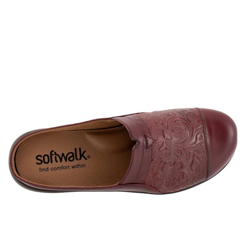 ソフトウォーク レディース シューズ スリッポン・ローファー SoftWalk San Marcos Tooling Dark Red レッド