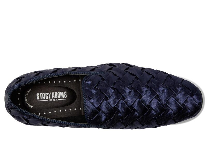 ステイシーアダムス メンズ シューズ スリッポン・ローファー サテン Stacy Adamsavoir Satin SlipOnavy ネイビー