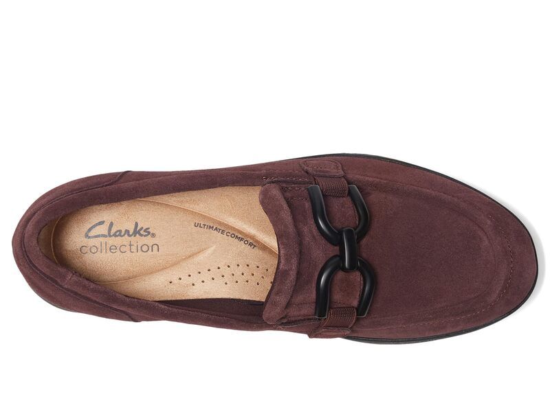 クラークス レディース シューズ スリッポン・ローファー Clarks Zylah Toplum Suede プラム