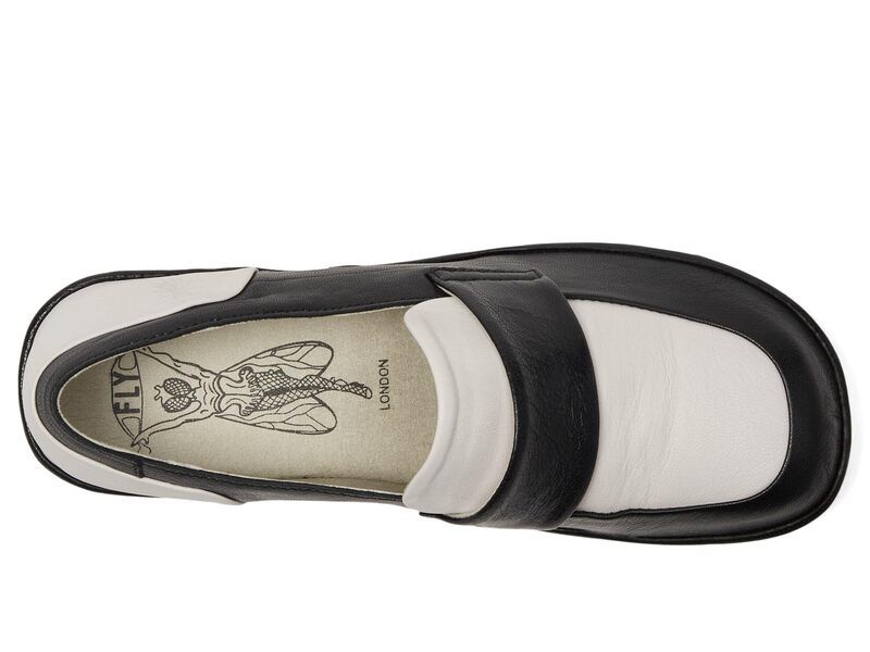 フライロンドン レディース シューズ スリッポン・ローファー FLY LONDON ELAM574FLY BlackWhite ホワイト