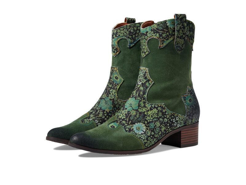 スプリングステップ レディース シューズ ブーツ・レインブーツ LArtiste by Spring Step Lady Luck Green Multi Sue グリーン