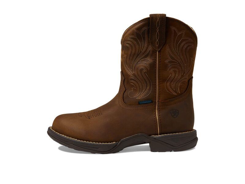アリアト レディース シューズ ブーツ・レインブーツ Ariat Anthem Round Toe Shortie Waterproof Western Boot Glazed Brown ブラウン