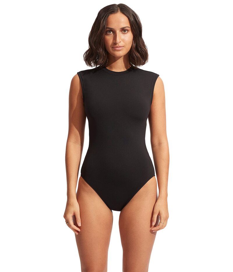 シーフォリー レディース 水着 上下セット キャップ Seafolly Collective Cap Sleeve OnePiece Black ブラック シーフォリー レディース 水着 上下セット キャップ Seafolly Collective Cap Sleeve OnePiece Black ブラック