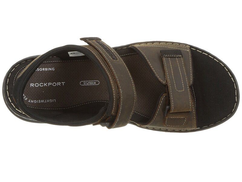 ロックポート メンズ シューズ サンダル Rockport Darwyn Quarter Strap Brown II Leathe ブラウン