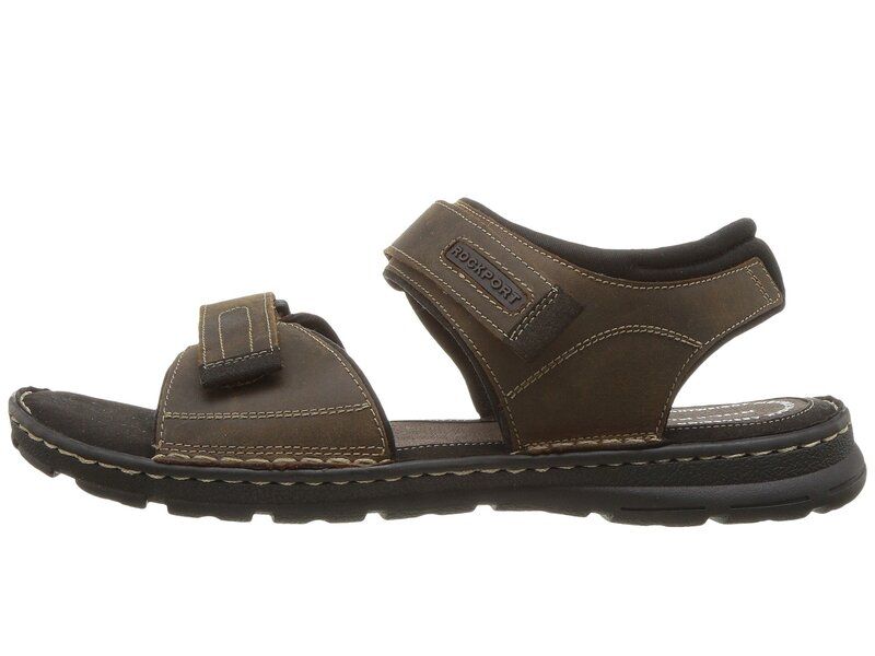 ロックポート メンズ シューズ サンダル Rockport Darwyn Quarter Strap Brown II Leathe ブラウン