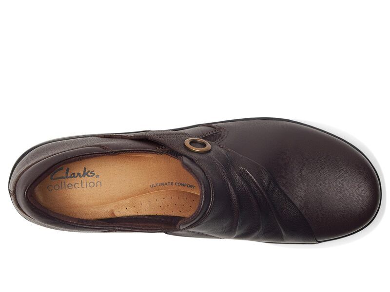 クラークス レディース シューズ スリッポン・ローファー Clarks Coraubrie Dark Brown Leather ブラウン