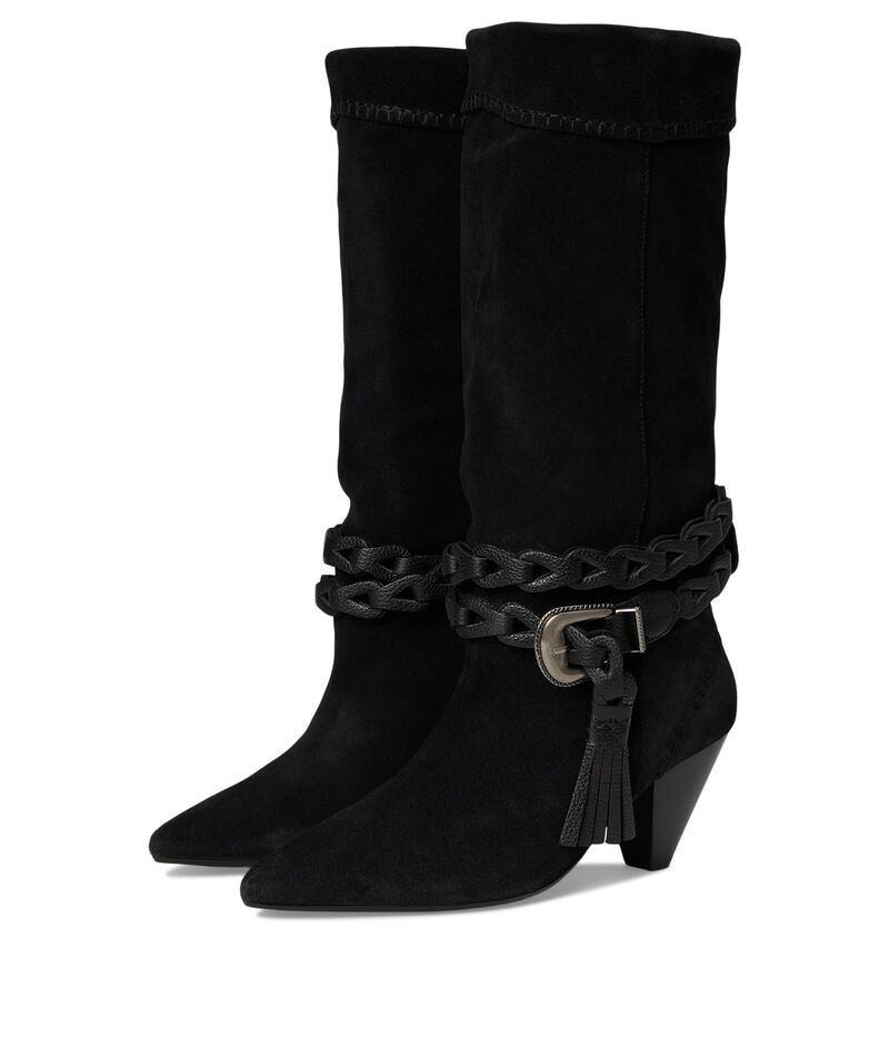 フリーピープル レディース シューズ ヒール ブーツ Free People Bridget Belt Slouch Boots Faded Black SuedeLeather ブラック