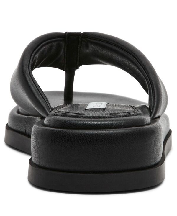 スティーブ マデン レディース シューズ スリッポン・ローファー サンダル Steve Madden Womens Bella Flatform SlipOn Thong Sandals Black Leather ブラック