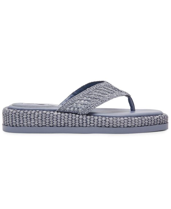 スティーブ マデン レディース シューズ スリッポン・ローファー サンダル Steve Madden Womens Bella Flatform SlipOn Thong Sandals Blue Raffia ブルー スティーブ マデン レディース シューズ スリッポン・ローファー サンダル Steve Madden Womens Bella Flatform SlipOn Thong Sandals Blue Raffia ブルー