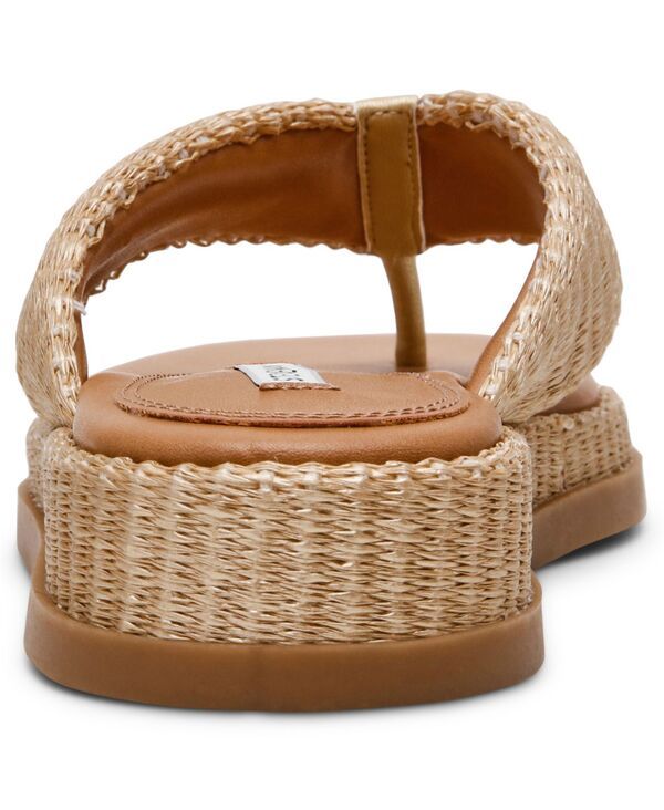 スティーブ マデン レディース シューズ スリッポン・ローファー サンダル Steve Madden Womens Bella Flatform SlipOn Thong Sandals Gold Raffia ゴールド