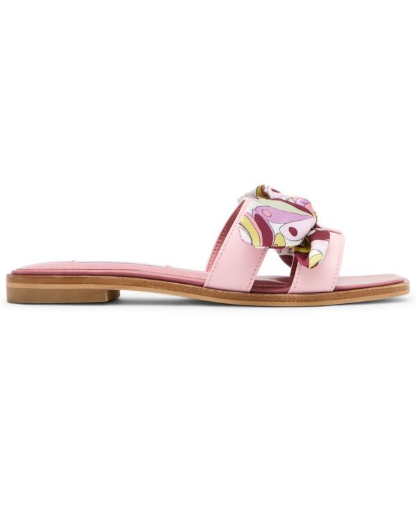 スティーブ マデン レディース シューズ スリッポン・ローファー サンダル Steve Madden Womens HadynScarf SlipOn Slide Sandals Pink Paisley Multi ピンク
