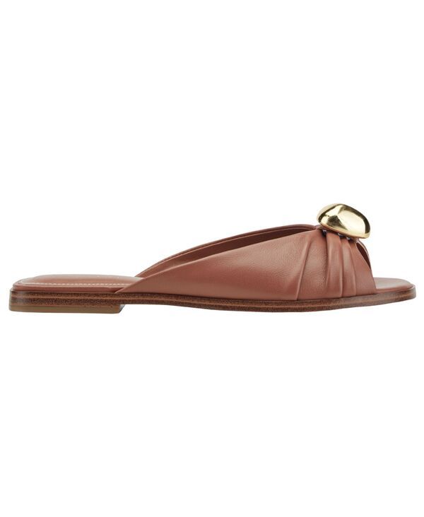 マーク・フィッシャー レディース シューズ スリッポン・ローファー ギャザー サンダル Marc Fisher LTD Womens Dalani Ornamented Ruched Flat SlipOn Sandals Cognac Leather マーク・フィッシャー レディース シューズ スリッポン・ローファー ギャザー サンダル Marc Fisher LTD Womens Dalani Ornamented Ruched Flat SlipOn Sandals Cognac Leather