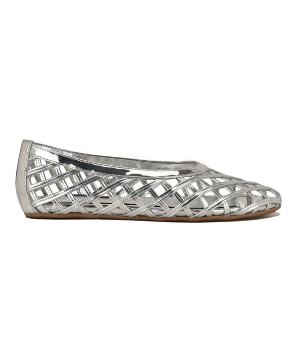ナインウェスト レディース シューズ スリッポン・ローファー Nine West Womens Dippy Airy Woven SlipOn Dress Flatsilver Mirror Metallic シルバー