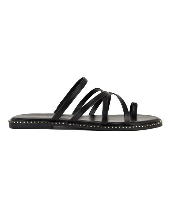 ナインウェスト レディース シューズ スリッポン・ローファー サンダル Nine West Womens Digen Strappy Toe Loop Flat SlipOn Sandals Black ブラック ナインウェスト レディース シューズ スリッポン・ローファー サンダル Nine West Womens Digen Strappy Toe Loop Flat SlipOn Sandals Black ブラック