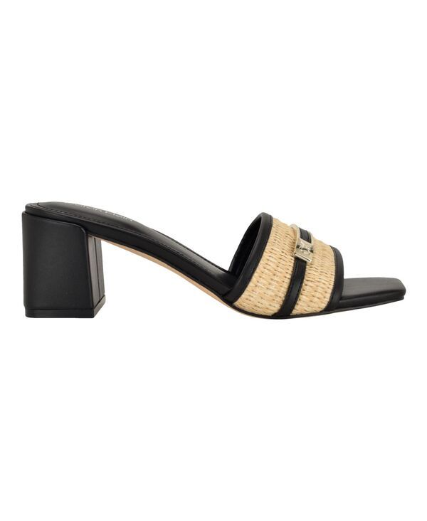 カルバンクライン レディース シューズ スリッポン・ローファー サンダル ヒール Calvin Klein Womens Paloma SlipOn Block Heel Sandals BlackLight Natural ブラック