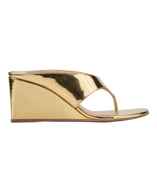 マーク・フィッシャー レディース シューズ スリッポン・ローファー サンダル Marc Fisher LTD Womens Udena SlipOn Wedge Dressandals Gold Leather ゴールド