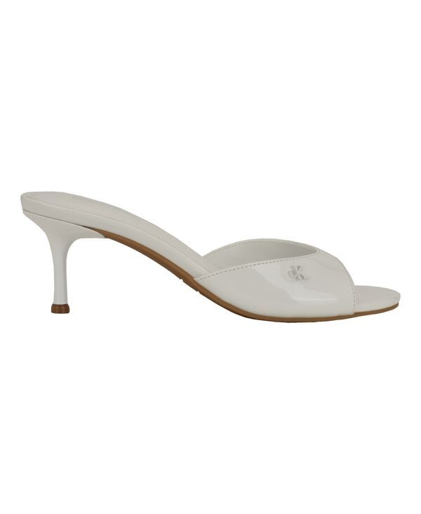 カルバンクライン レディース シューズ スリッポン・ローファー サンダル ヒール Calvin Klein Womens Vixie SlipOn Kitten Heel Dressandals White Patent ホワイト