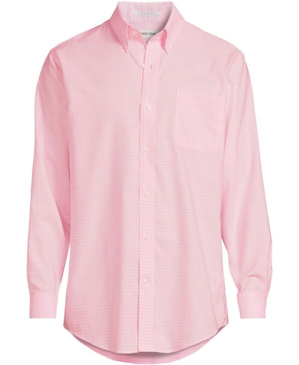 ランズエンド メンズ トップス シャツ オックスフォード コットン Lands End Mens No Iron Supima Cotton Oxfordresshirt Sea salt pink plaid ピンク ランズエンド メンズ トップス シャツ オックスフォード コットン Lands End Mens No Iron Supima Cotton Oxfordresshirt Sea salt pink plaid ピンク