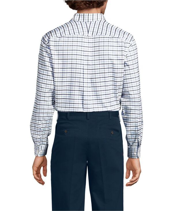 ランズエンド メンズ トップス シャツ オックスフォード コットン Lands End Mens No Iron Supima Cotton Oxfordresshirt Oasis bluenavy plaid ネイビー