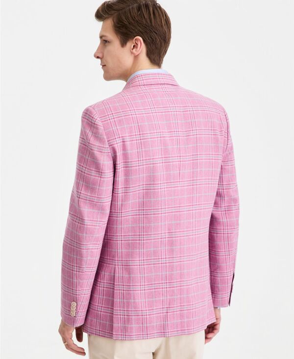 ナウティカ メンズ アウター ジャケット・ブルゾン プリント コットン コート リネン Nautica Mens Cotton Linen Printed ModernFit Sport Coat Pink Plaid ピンク