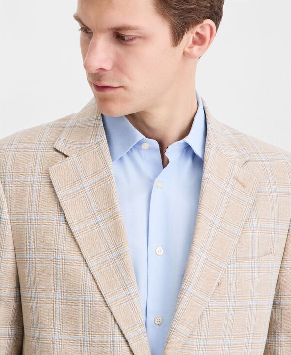 ナウティカ メンズ アウター ジャケット・ブルゾン プリント コットン コート リネン Nautica Mens Cotton Linen Printed ModernFit Sport Coatan Plaid タン ナウティカ メンズ アウター ジャケット・ブルゾン プリント コットン コート リネン Nautica Mens Cotton Linen Printed ModernFit Sport Coatan Plaid タン