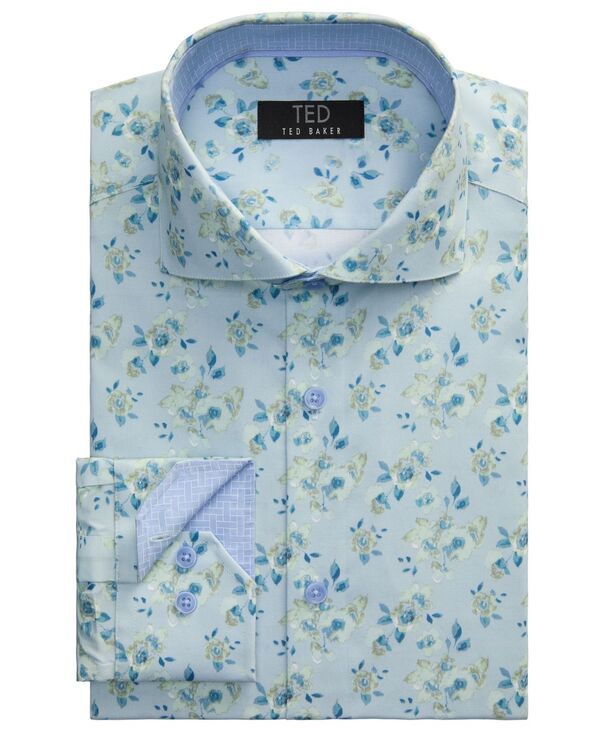 テッドベーカー メンズ トップス シャツ Ted Baker Mens Premium NonIron SlimFit Dresshirt Blue Multi ブルー
