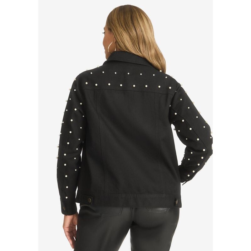 ジェシカロンドン レディース アウター ジャケット・ブルゾン プラスサイズ コットン デニム Jessica London Womens Plusize Classicotton Denim Jacket Dusk Paisley デニム