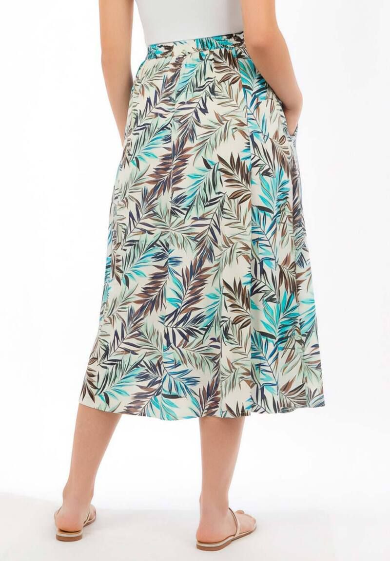 ウーマン ウィズイン レディース ボトムスカート プラスサイズ リネン Woman Within Plusize LinenBlend Skirt White Sunset Palm ホワイト ウーマン ウィズイン レディース ボトムスカート プラスサイズ リネン Woman Within Plusize LinenBlend Skirt White Sunset Palm ホワイト