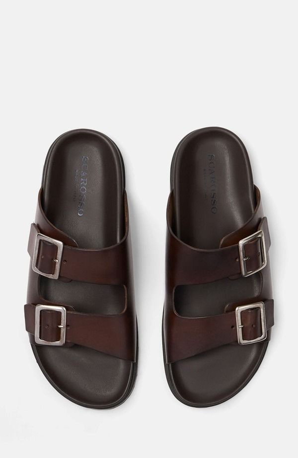 スカロッソ メンズ シューズ サンダル SCAROSSO Enea Sandals Brown Calf ブラウン