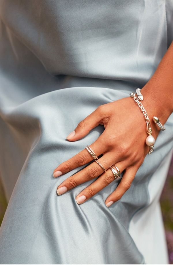 モニカヴィナダー レディース アクセサリー 指輪 Monica Vinader Nura Crossovering Silver シルバー