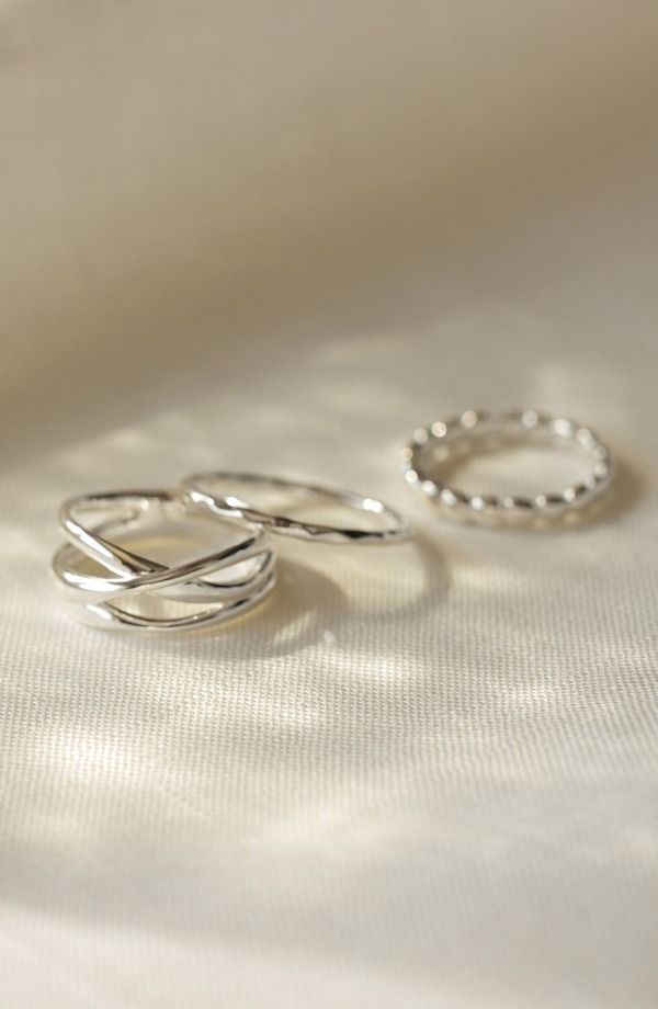 モニカヴィナダー レディース アクセサリー 指輪 Monica Vinader Nura Crossovering Silver シルバー