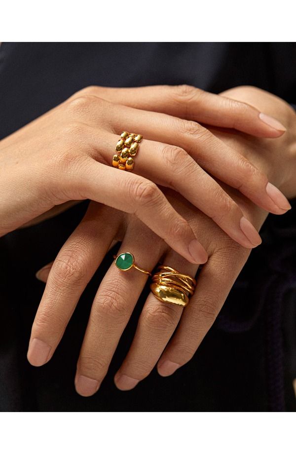 モニカヴィナダー レディース アクセサリー 指輪 Monica Vinader Siren Green Onyx Stacking Ring Yellow Gold イエロー モニカヴィナダー レディース アクセサリー 指輪 Monica Vinader Siren Green Onyx Stacking Ring Yellow Gold イエロー