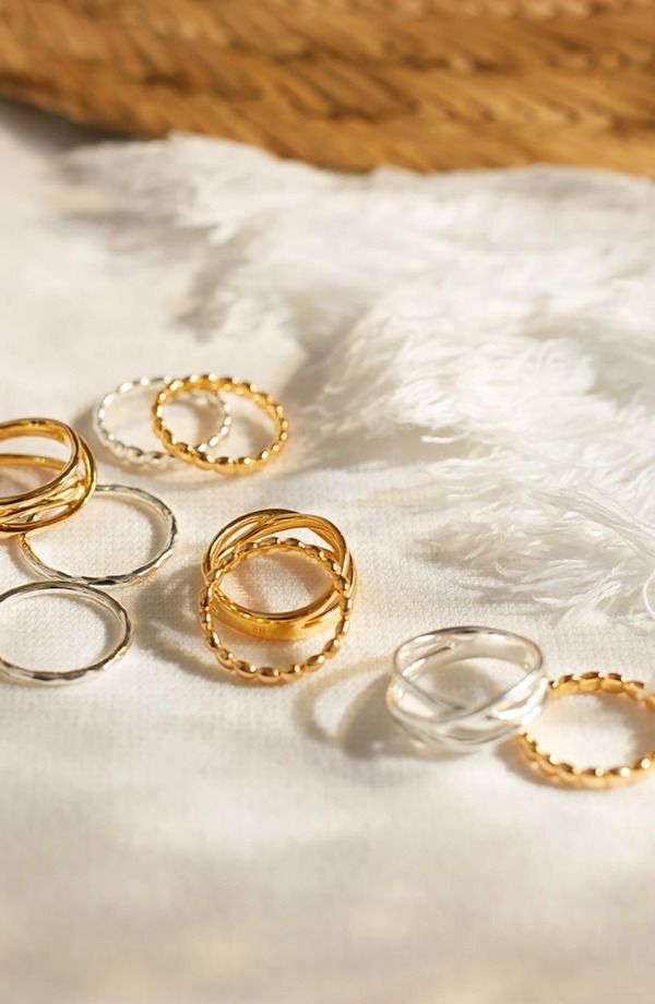 モニカヴィナダー レディース アクセサリー 指輪 Monica Vinader Nura Crossovering Yellow Gold イエロー