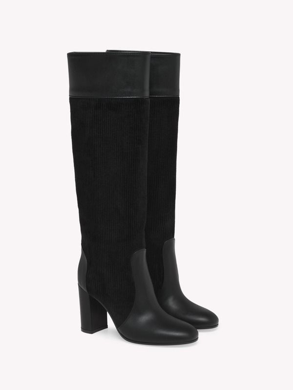 ジャンヴィト ロッシ レディース シューズ ブーツ・レインブーツ Gianvito Rossi Sheffield Boots Black Calf And Fabric ブラック ジャンヴィト ロッシ レディース シューズ ブーツ・レインブーツ Gianvito Rossi Sheffield Boots Black Calf And Fabric ブラック