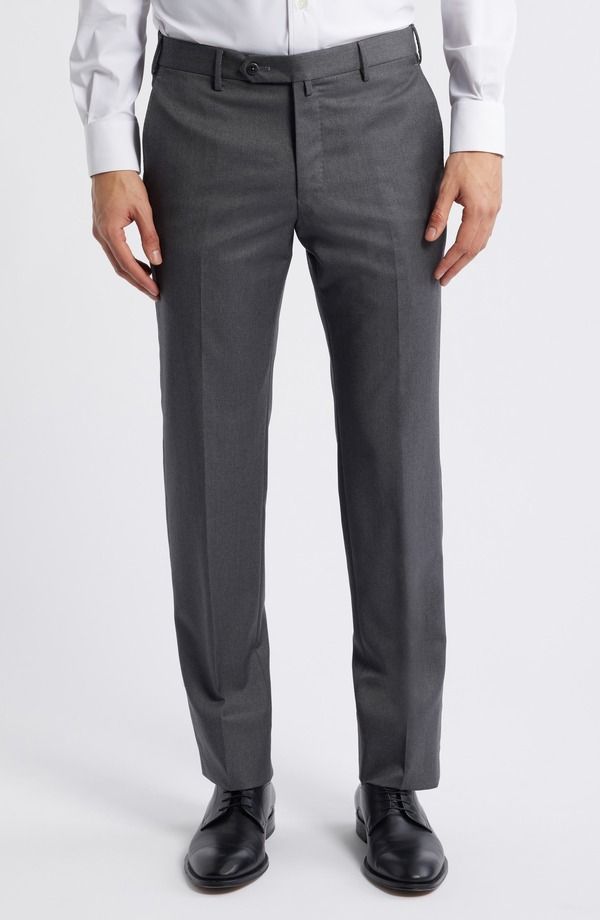 ザネッラ メンズ ボトムス カジュアルパンツ Zanella Parker Platinum Super 130s Gabardine Dress Pants Medium Grey グレー