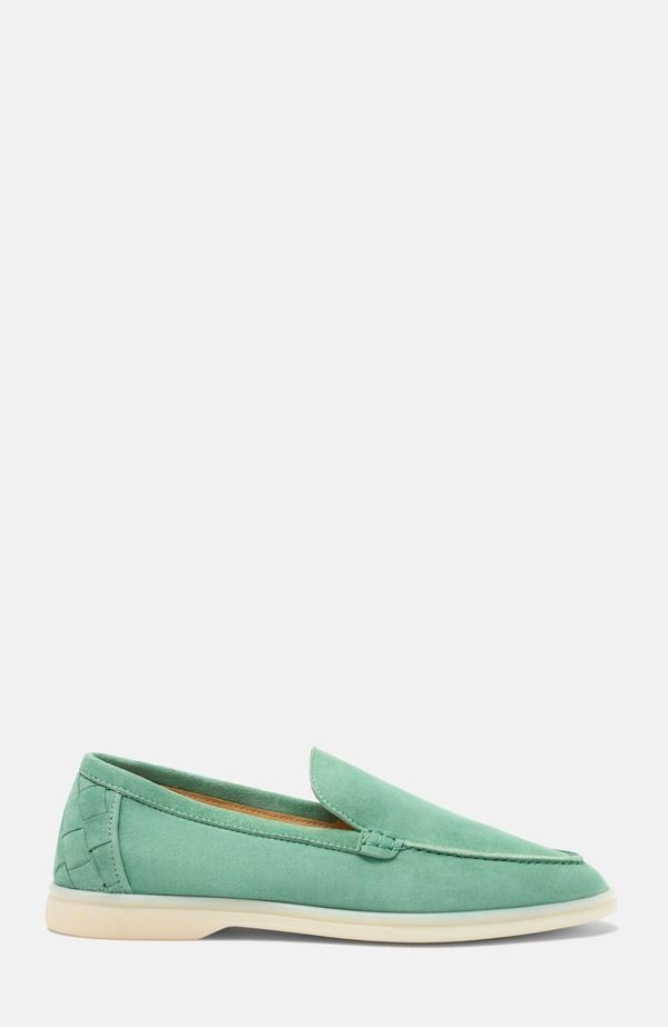 スカロッソ レディース シューズ スリッポン・ローファー SCAROSSO Ludovica Woven Loafers Jade Green Suede グリーン