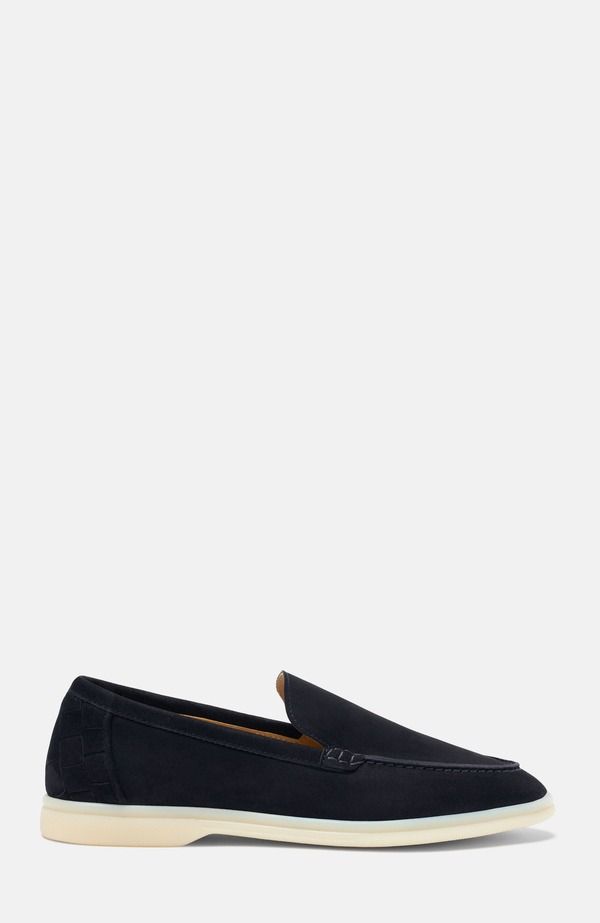 スカロッソ レディース シューズ スリッポン・ローファー SCAROSSO Ludovica Woven Loafers Blue Graphite Suede グラファイト