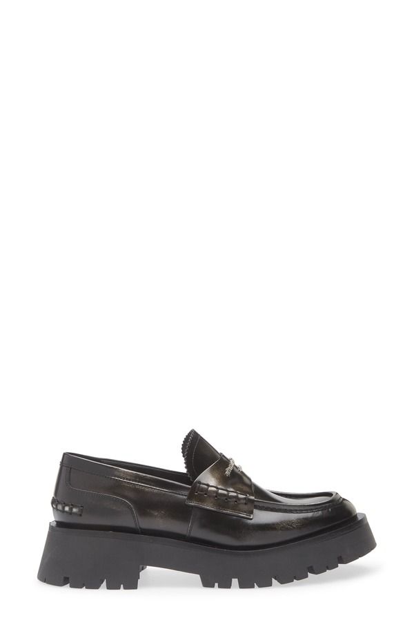 アレキサンダーワン レディース シューズ スリッポン・ローファー Alexander Wang Carter Lug Sole Loafer Black Grey ブラック