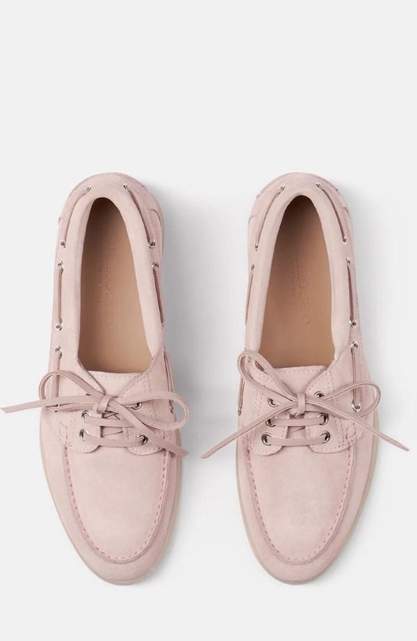 スカロッソ レディース シューズ スリッポン・ローファー SCAROSSO Lia Boat Shoes Pink Suede ピンク