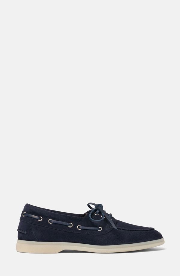 スカロッソ レディース シューズ スリッポン・ローファー SCAROSSO Lia Boat Shoes Blue Suede ブルー